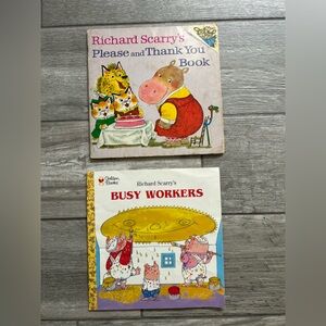 Richard Scary Please and Thank You Book Lot of 2 soft paperback vintage